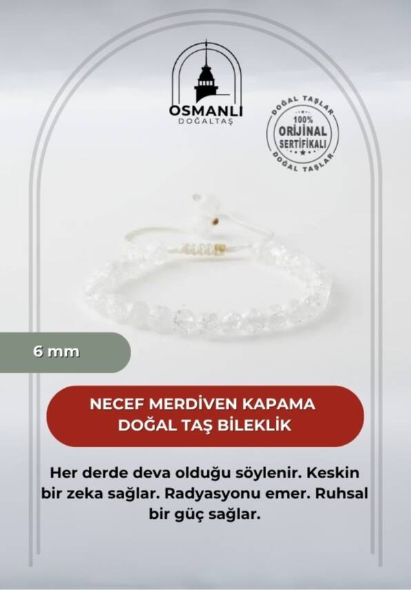 Necef 6mm Merdiven Kapama Doğal Taş Bileklik - 1