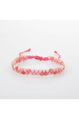 Opal Pembe 3-4mm Çift Sıra Doğal Taş Bileklik - 3