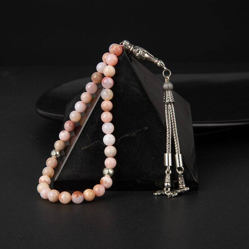 Opal Pembe Doğal Taş Tesbih 33lük - 8mm - 2