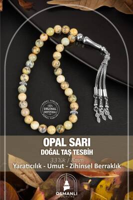 Opal Sarı Doğal Taş Tesbih 33lük - 8mm - Osmanlı Doğaltaş