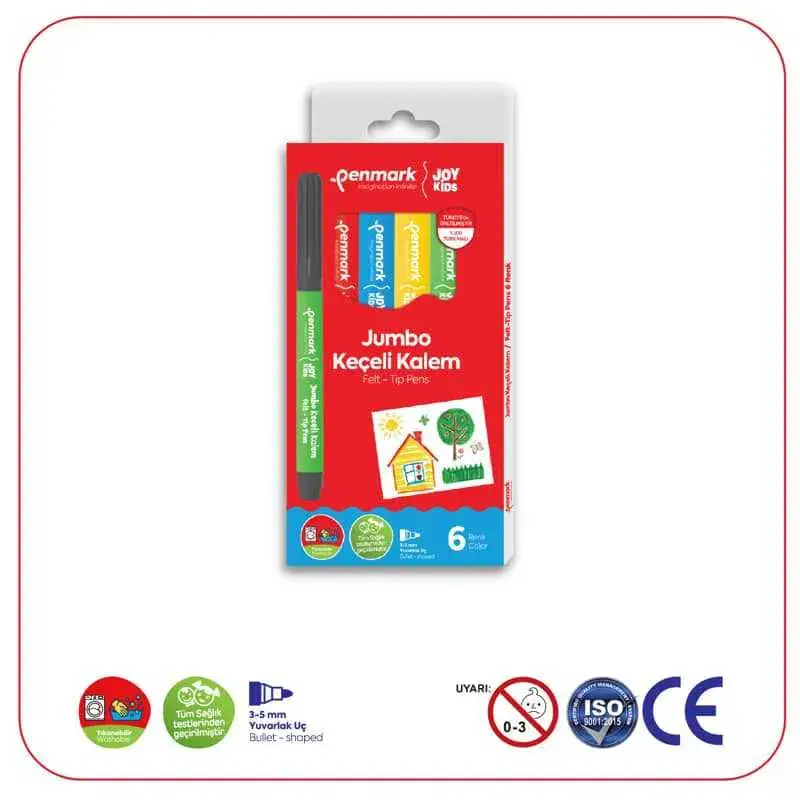 Penmark Yıkanabilir Süper Jumbo Keçeli Kalem 6 Lı - 1
