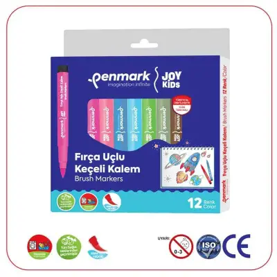 Penmark Yıkanabilir Süper Jumbo Keçeli Kalem Brush Uç 12 Li - Penmark