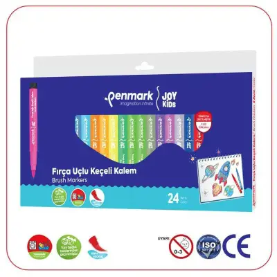 Penmark Yıkanabilir Süper Jumbo Keçeli Kalem Brush Uç 24 Lü - Penmark