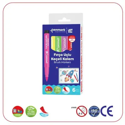 Penmark Yıkanabilir Süper Jumbo Keçeli Kalem Brush Uç 6 Lı - Penmark
