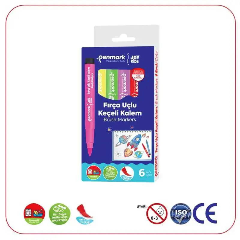Penmark Yıkanabilir Süper Jumbo Keçeli Kalem Brush Uç 6 Lı - 1