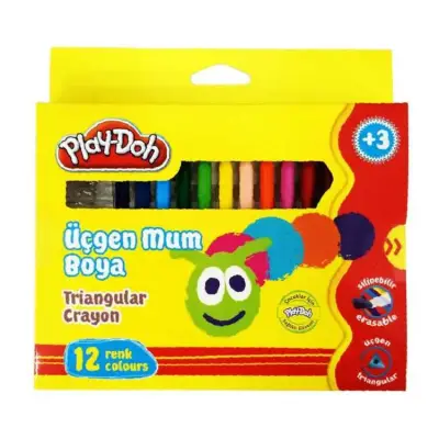 Play-Doh Mum Boya Crayon Üçgen 12 Li - Play-Doh