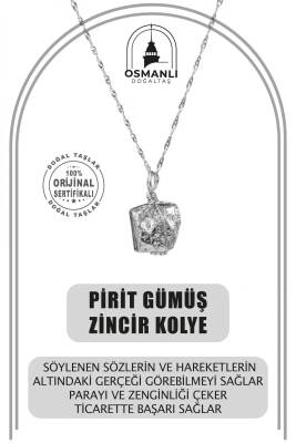 Prit Doğal Taş Gümüş Zincir Kolye - 2