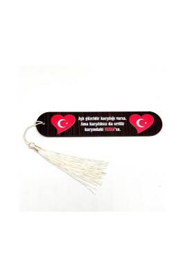 Resimli Püsküllü Kitap Ayraç - Aşk Beş Vakittir - Bemenda