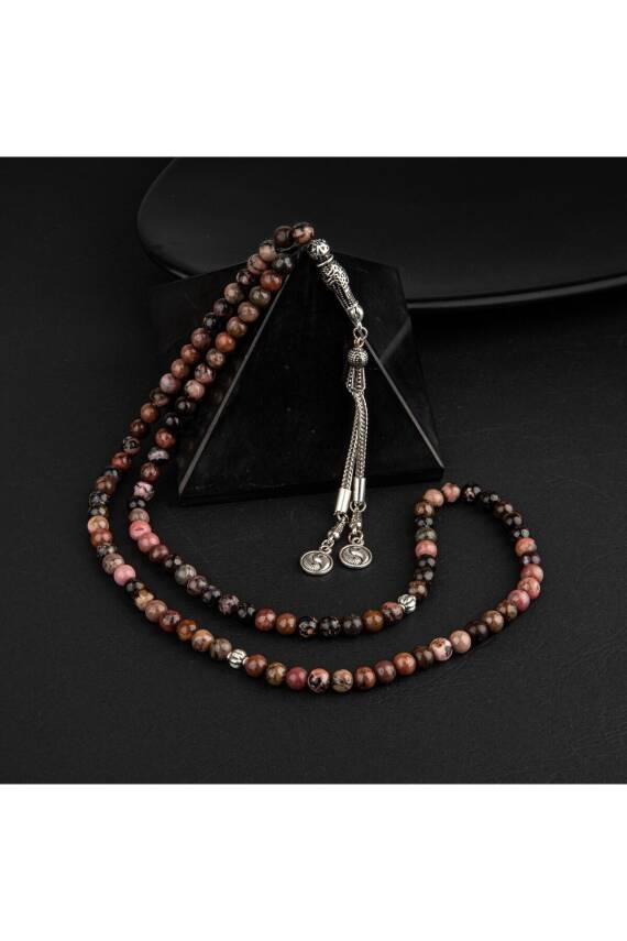 Rodonit Doğal Taş Tesbih 99luk - 6mm - 1
