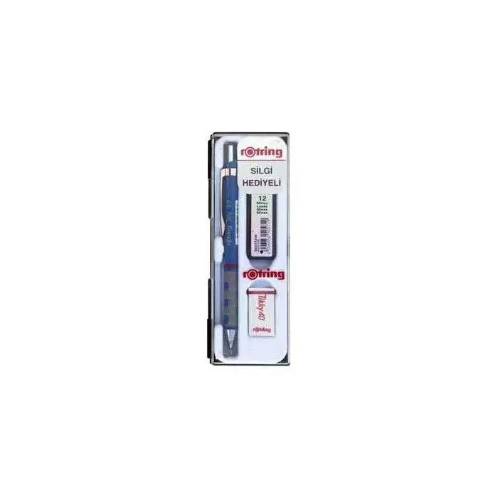 Rotring Tikky Mavi Okul Seti Uçlu Kalem + Uç + Silgi 0.7 mm 3 Lü Set - 2