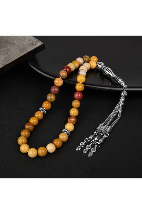 Sarı Jasper Doğal Taş Tesbih 33lük - 8mm - 1