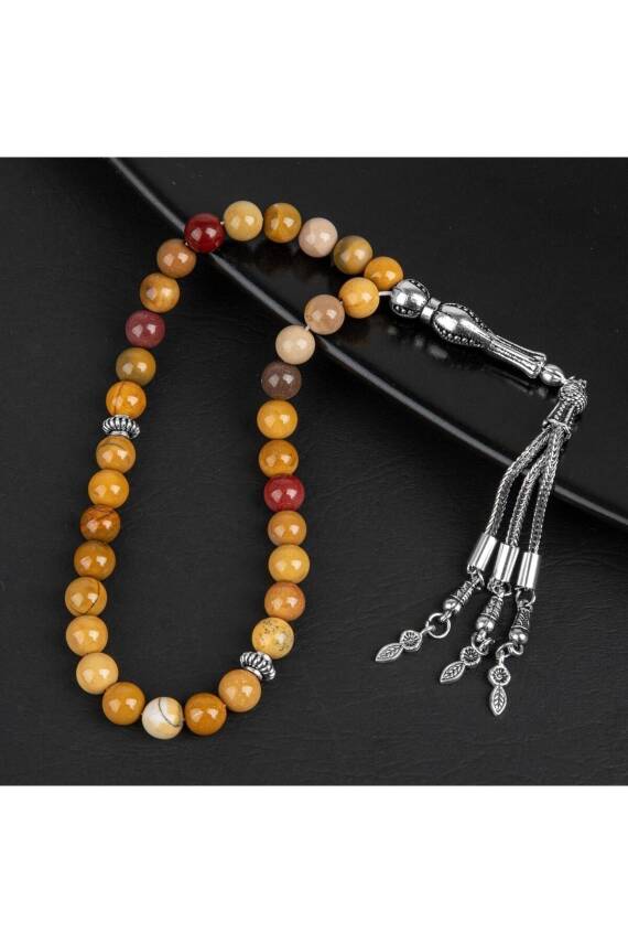 Sarı Jasper Doğal Taş Tesbih 33lük - 8mm - 3