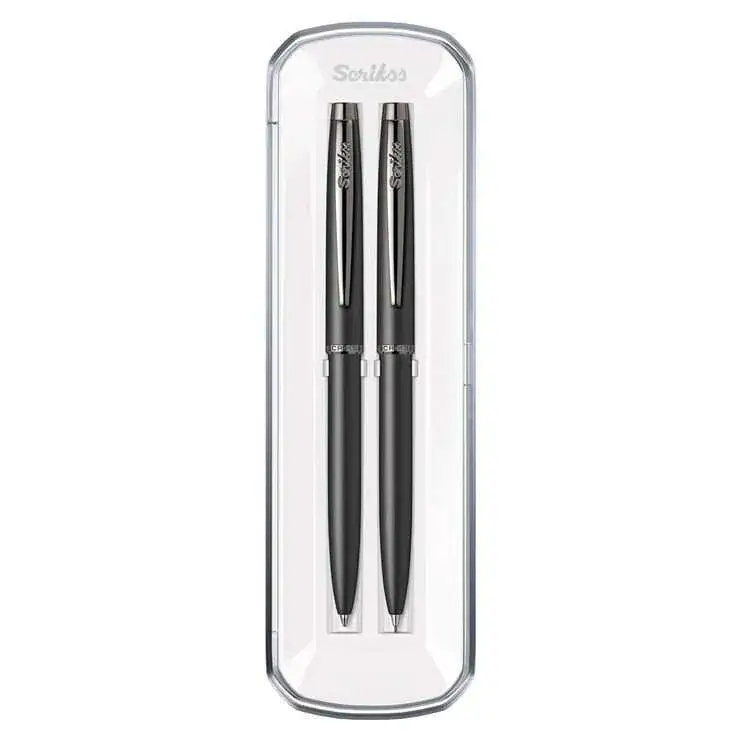 Scrikss 108 Prestige Tükenmez + Mekanik Kurşun Kalem Takım Mat Siyah - 2