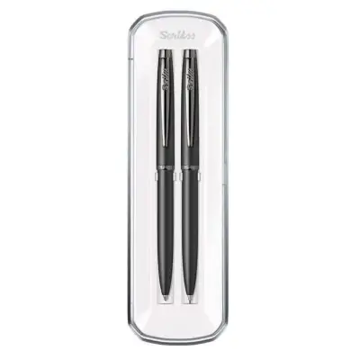 Scrikss 108 Prestige Tükenmez + Mekanik Kurşun Kalem Takım Mat Siyah - 3