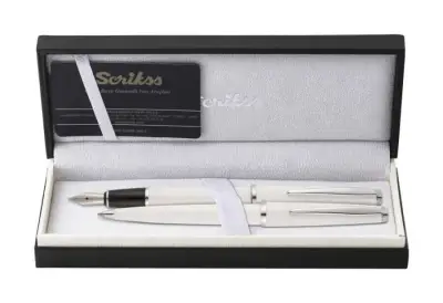 Scrikss Vintage 33 Dolma Kalem + Tükenmez Kalem Takım Beyaz M Uç - 2