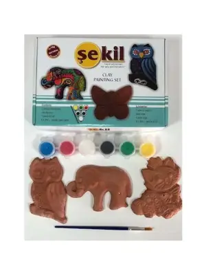 Şekil Seramik Boyama Seti Hobi Kiti 3 Lü Set - Şekil