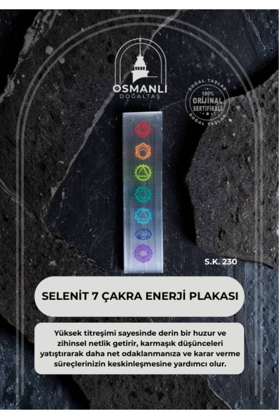 Selenit 7 Çakra Enerji Plakası (S.K.230) - 1
