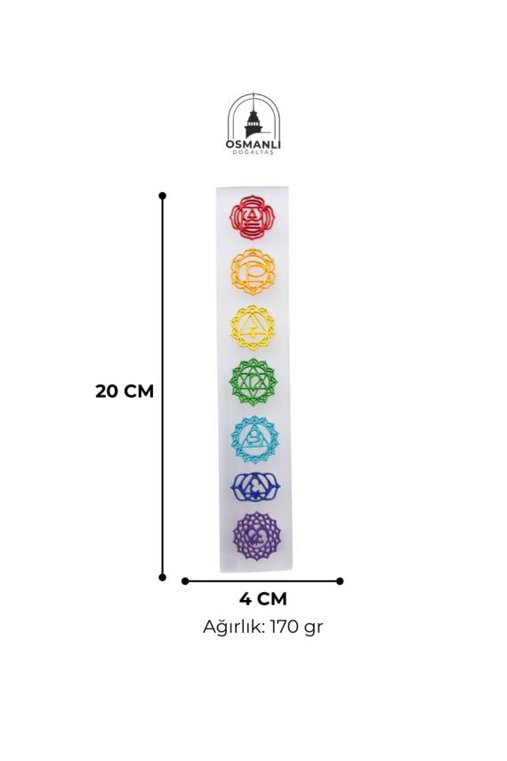 Selenit 7 Çakra Kabartmalı Enerji Plakası (S.K. 229) - 6