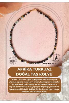 Sertifikalı Afrika Turkuaz Doğal Taş Kolye (SK:247) - Osmanlı Doğal Taş