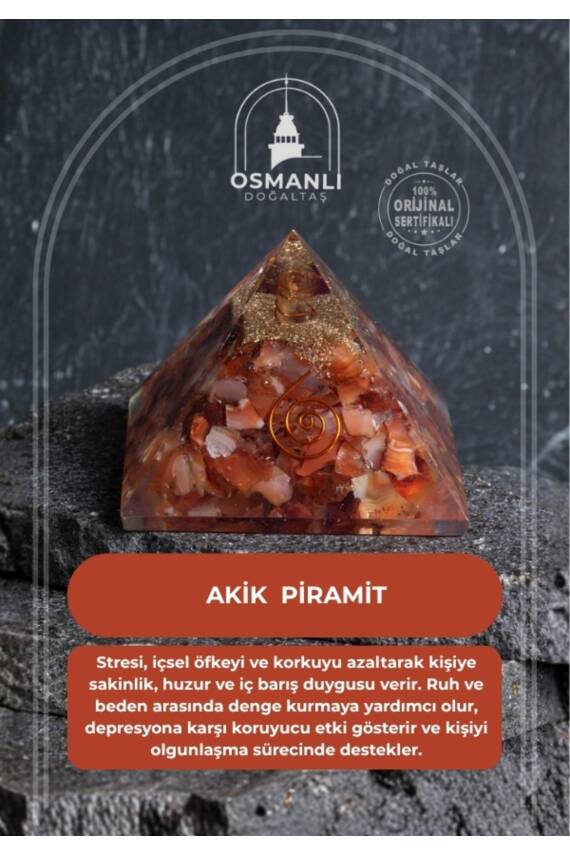 Sertifikalı Akik Piramit - 1