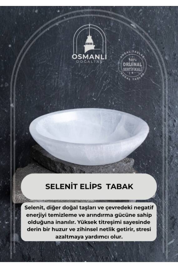 Sertifikalı Elips Selenit Tabak no.6 - 1