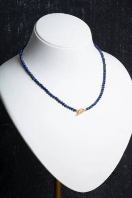 Sertifikalı Lapis Lazuli Gümüş Kapama Doğal Taş Kolye - Osmanlı Doğaltaş