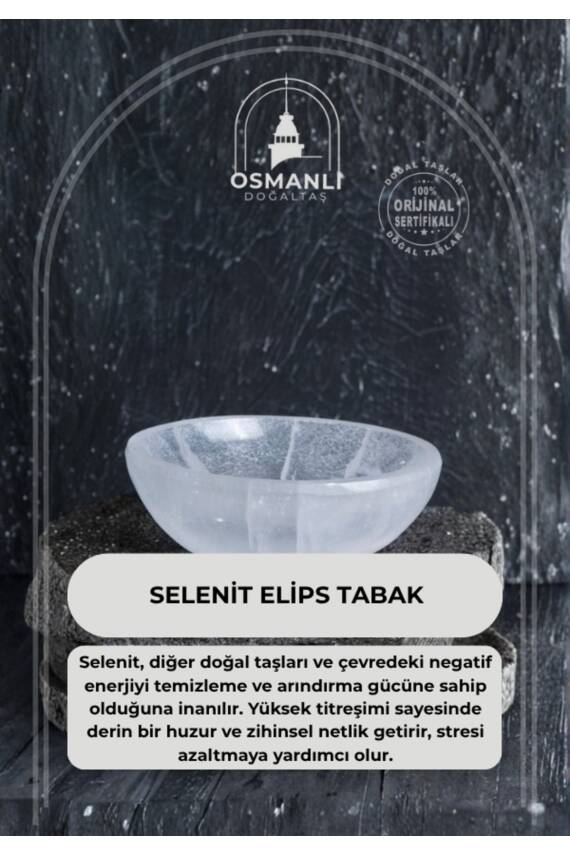 Sertifikalı Selenit Elips Tabak no.3 - 1
