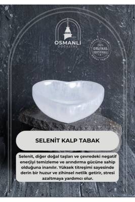 Sertifikalı Selenit Kalp Tabak no.3 - Osmanlı Doğal Taş
