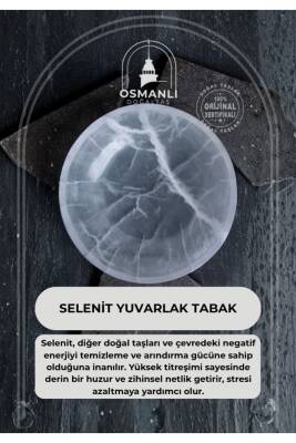 Sertifikalı Selenit Yuvarlak Tabak no.6 - Osmanlı Doğal Taş