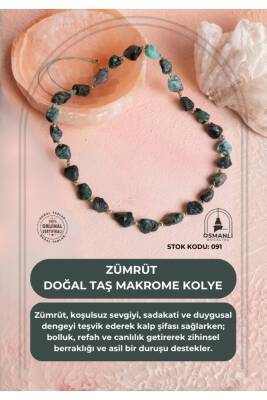 Sertifikalı Zümrüt Doğal Taş Makrome Kolye (SK:091) - Osmanlı Doğal Taş