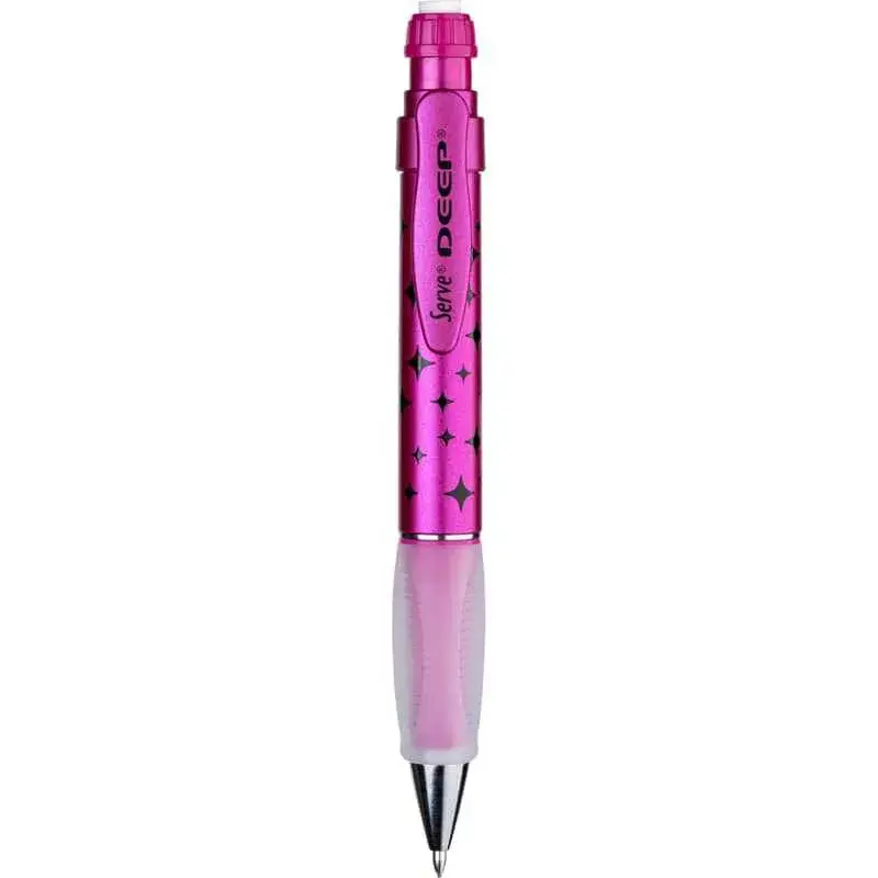 Serve Deep Metalik Serisi Pırıltı Figürlü Metalik Pembe 0.7 mm Versatil Uçlu Kalem - 1