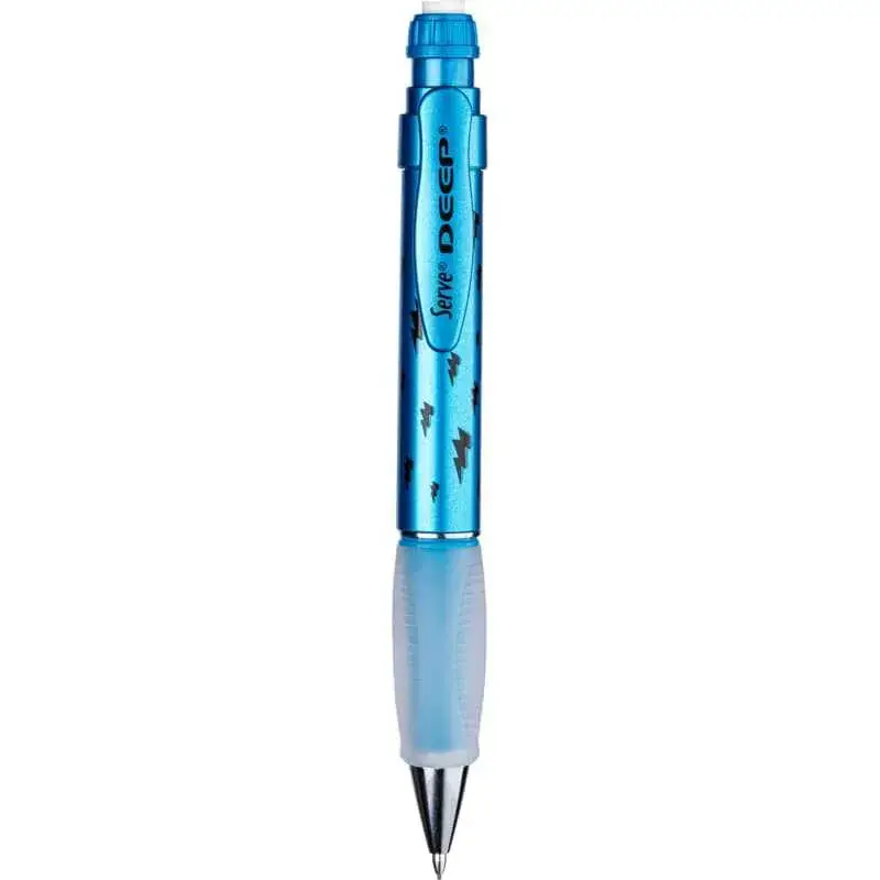 Serve Deep Metalik Serisi Şimşek Figürlü Metalik Mavi 0.7 mm Versatil Uçlu Kalem - 1