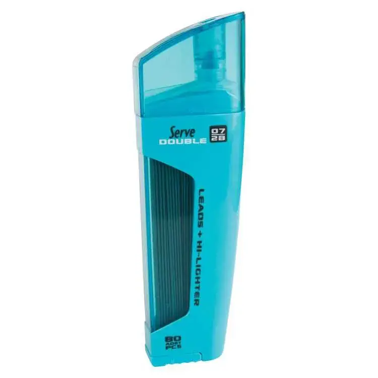 Serve Double Min Mavi Fosforlu Kalem + 0.7 mm 2B Uç Tüplü - 1