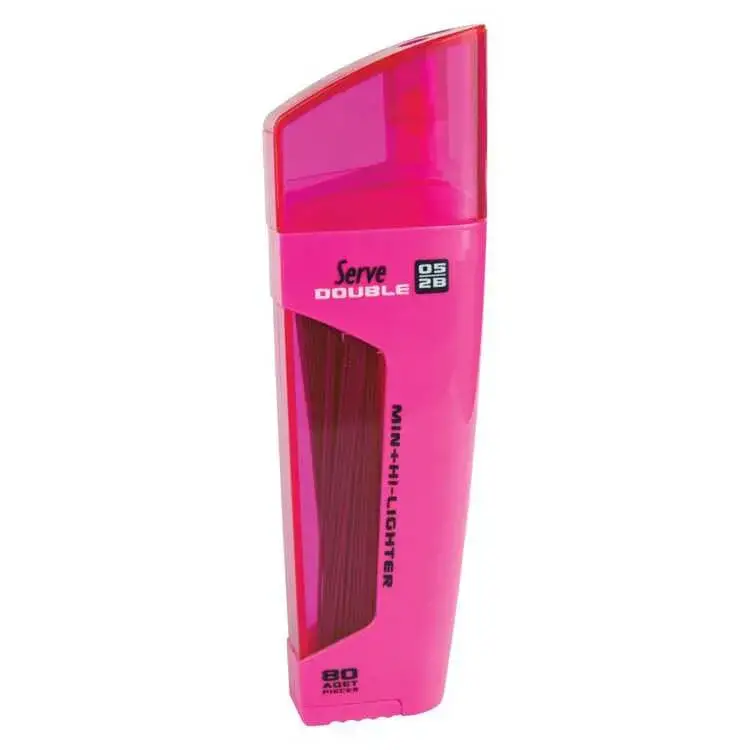 Serve Double Min Mor Fosforlu Kalem + 0.5 mm 2B Uç Tüplü - 1