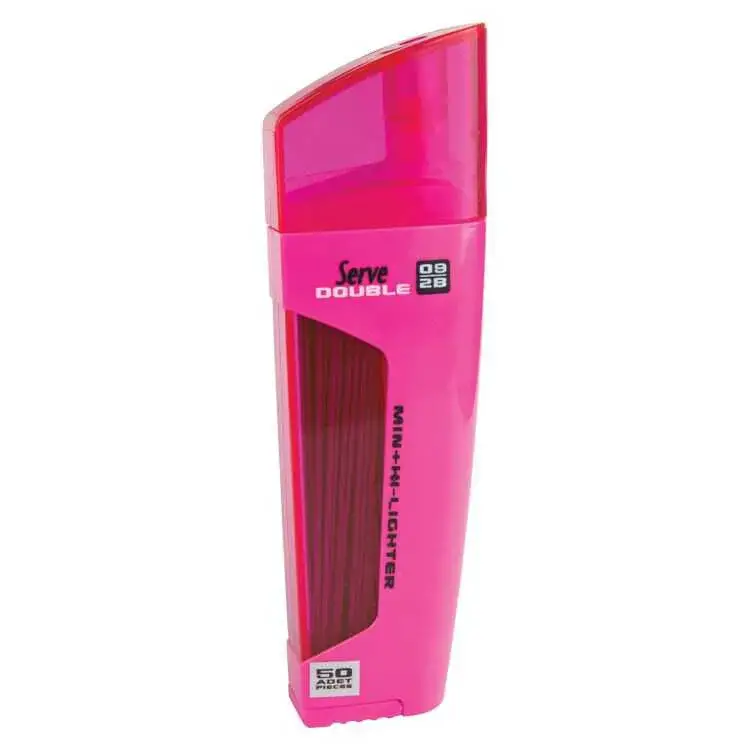 Serve Double Min Mor Fosforlu Kalem + 0.9 mm 2B Uç Tüplü - 1