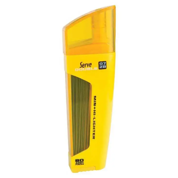 Serve Double Min Sarı Fosforlu Kalem + 0.7 mm 2B Uç Tüplü - 1
