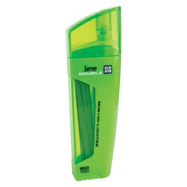 Serve Double Min Yeşil Fosforlu Kalem + 0.5 mm 2B Uç Tüplü - 1