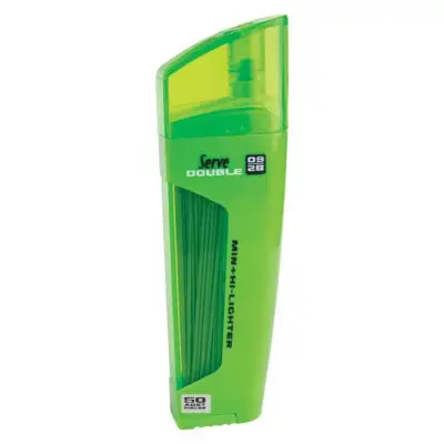 Serve Double Min Yeşil Fosforlu Kalem + 0.9 mm 2B Uç Tüplü - Serve
