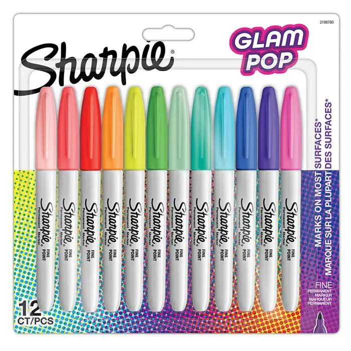 Sharpie Fine Glam Pop Permanent Marker 12 Li - 2
