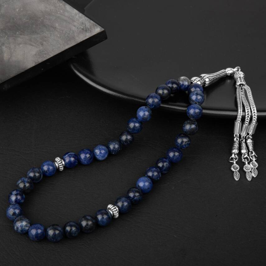 Sodalit Doğal Taş Tesbih 33lük - 8mm - 3