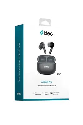 Ttec AirBeat Pro ANC LCD Gerçek Kablosuz TWS Bluetooth Kulaklık Siyah 2KM159S - Ttec