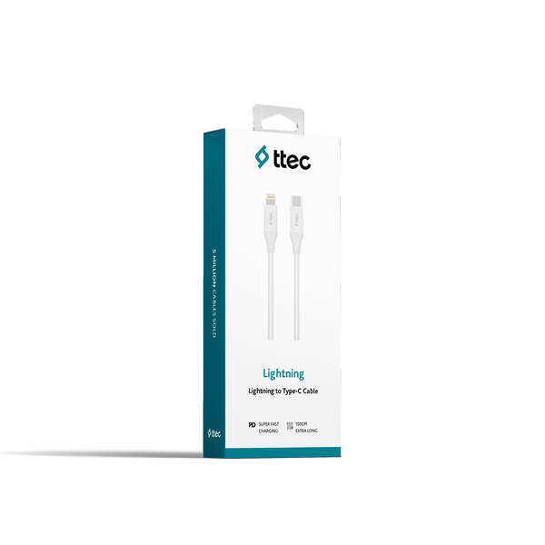Ttec USB-C Lightning Hızlı Şarj Kablosu 150 cm Beyaz 2DK40B - 1