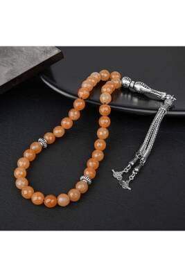 Turuncu Aventurin Doğal Taş Tesbih 33lük - 6mm - Osmanlı Doğaltaş