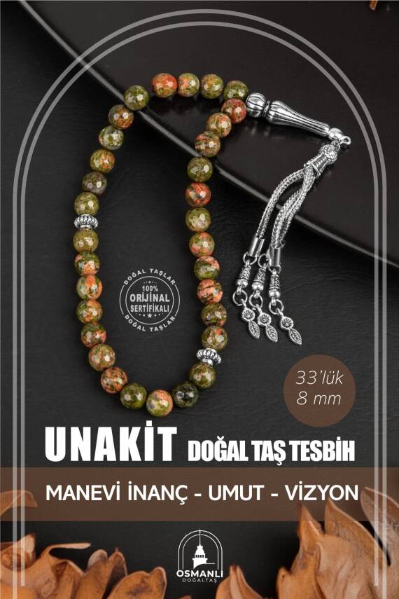 Unakit Doğal Taş Tesbih 33lük - 8mm - 2