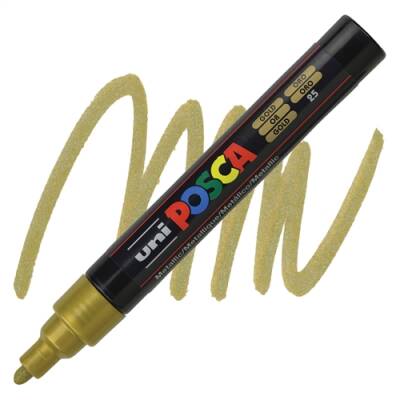 Uniball Posca 5M Markör 2.5 mm Altın - 2