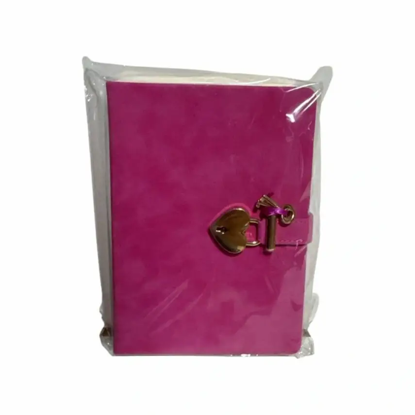 Victorias Journals Hush Hush Fuşya Kalp Kilitli Çizgili 160 Yp 13x18 Cm - 1