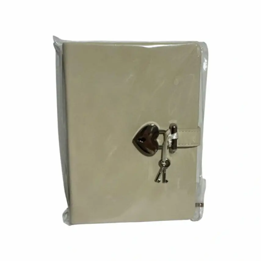 Victorias Journals Hush Hush Krem Kalp Kilitli Çizgili 160 Yp 13x18 Cm - 1