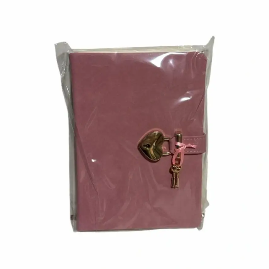 Victorias Journals Hush Hush Pembe Kalp Kilitli Çizgili 160 Yp 13x18 Cm - 2